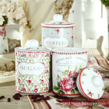 800CC Elegant New Bone China Floral Ceramic Canister set                
                                    Quality Assured
